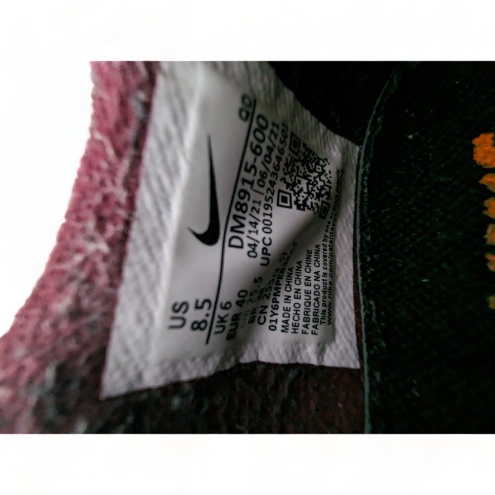 Nike Free Run 2 Burgundy  Women’s 8.5 - DM8915-600 Athletic Running Shoes - Picture 7 of 8